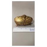 (1) Vintage Nouveau Gilt Jewelry Box