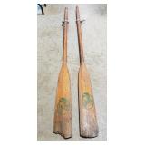 (2) Wooden Boat Paddles (78' Long)
