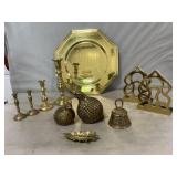 Vintage Brass Quail Statues, Candlesticks,