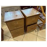 (2) Wooden File Cabinets