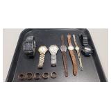 (7) Assorted Watches & (5) Rings