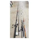 (4) Fishing Rods & (3) Reels (9' Silstar Rod w/