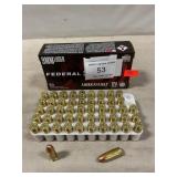 (50) Rounds Of Federal 9mm Luger Ammo