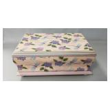 (1) Wooden Jewelry Box w/ Assorted Jewelry