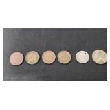 (4) U.S. Indian Head One Cent Coins (1884, 1905,