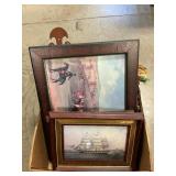 Box Lot With Wall Art, Throw, Bath Rugs