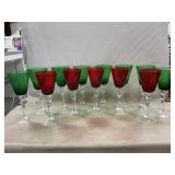 Red (5) & Green (8) Stemware