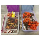 Lot With Fall Crafting Items, Autumn Scene Faux