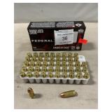 (50) Rounds Of Federal 9mm Luger Ammo