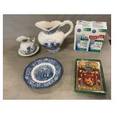 Lefton Violet Pitcher, Staffordshire Plate, Irish