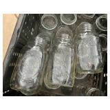 Plastic Crate With (25) Assorted Canning Jars,
