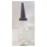 (1) Vintage Glass Oil Bottle w/ Metal Spout