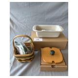 Longaberger Basket w/ Longaberger Small Loaf Pan
