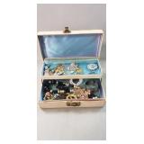 Vintage Jewelry Box w/ Assorted Jewelry