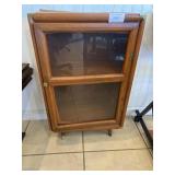 Small Wooden Cabinet w/ Glass Door