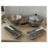 Electric Skillet, Colander, Ice Cube Trays
