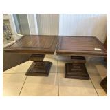 (2) Wood End Tables