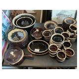 Large Lot Of Pfaltzgraff Gourmet Brown Drip