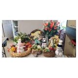 Assorted Artificial Floral Arrangements, Wreaths,