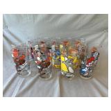 Tray Lot of (18) Character Pepsi Glasses
