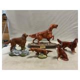 Porcelain, Ceramic Irish Setter Figures