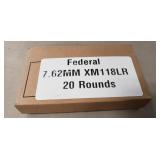 (20) Rounds Federal 7.62MM XM118LR Ammo (Factory