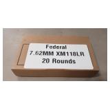 (20) Rounds Federal 7.62MM XM118LR Ammo (Factory