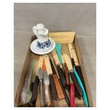 Lot Of Assorted Cutlery, Avon Cruet & Bowl