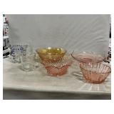 Pink Depression, Iridescent Bowl, Pyrex &
