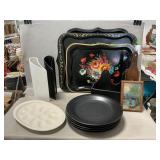 Metal Trays, Wooden Wall Pocket, Reverse