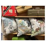 (3) Decorative Rabbit Throw Pillows