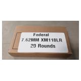 (20) Rounds Federal 7.62MM XM118LR Ammo (Factory