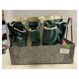 Metal Planter, Tool Bag With Garden Tools