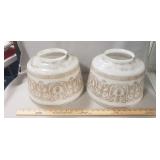 (2) Vintage Glass Hurricane Lamp Shades