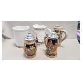 (3) Beer Steins & More
