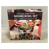 Stainless Steel Mixing Bowl Set, Appears Unused