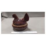 Vintage Hull Pottery Hen On Nest Casserole Dish