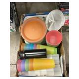Box Lot Of Plastic Dinnerware