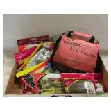 Lot Of Packaged Soft Bait, Tackle Bag