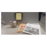 Tray Lot Of Assorted Items Including Vintage Milk
