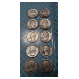(10) U.S. Silver Quarters (90% Silver)
