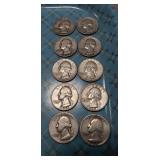 (10) U.S. Silver Quarters (90% Silver)