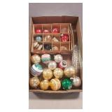 Tray Of Assorted Vintage Christmas Balls