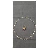 (1) Ladies Necklace & Ring (Marked 585 /