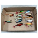 Lot Of (12) Fishing Lures With Teaser Tails