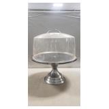 (1) Cake Stand w/ Stainless Steel Pedestal Base &
