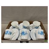Corelle Blue Velvet Saucers & Corning Coffee Cups