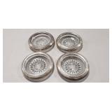 (4) Vintage Coasters (Sterling Silver Rims /