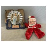 1950ï¿½s Rushton Plush Rubber-Faced Santa & Angel