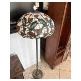 Tiffany Style Floor Lamp w/ Bird Motifs